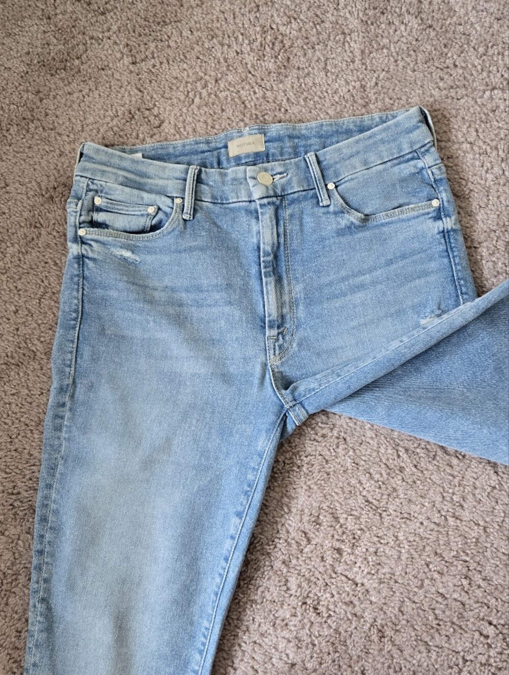 MOTHER High Waisted Looker‎ Ankle Fray Drinking By the Pool Jeans size 29 Skinny - Picture 9 of 16